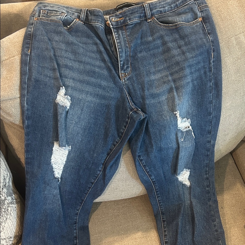 Women's Classic Dark Blue Straight Leg Jeans